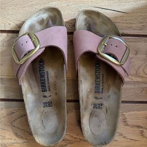 Birkenstock Women's Old Rose Madrid Sandals with Gold Buckle